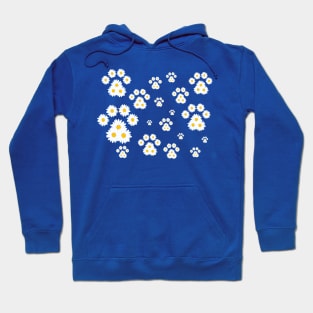 Flower Daisy Pawprint Pattern Hoodie